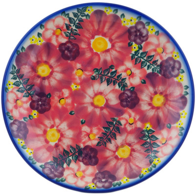Polish Pottery Plate 7&quot; Blossoming Purple Harmony UNIKAT