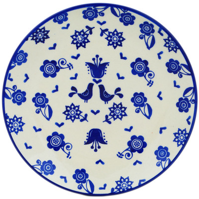 Polish Pottery Plate 7&quot; Blue Bird Dance
