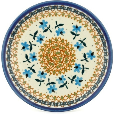 Polish Pottery Plate 7&quot; Blue Forget Me Not