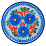 Polish Pottery Plate 7&quot; Blue Harmony UNIKAT