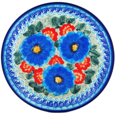 Polish Pottery Plate 7&quot; Blue Harmony UNIKAT