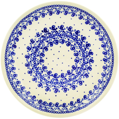 Polish Pottery Plate 7&quot; Blue Lace Vines