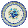 Polish Pottery Plate 7&quot; Blue Pansy