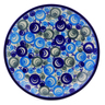 Polish Pottery Plate 7&quot; Blue Peacock Eye