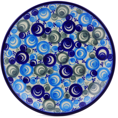 Polish Pottery Plate 7&quot; Blue Peacock Eye