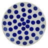 Polish Pottery Plate 7&quot; Blue Polka Dot Beauty
