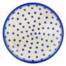 Polish Pottery Plate 7&quot; Blue Polka Dot