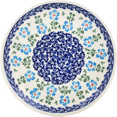 Polish Pottery Plate 7&quot; Blue Summer