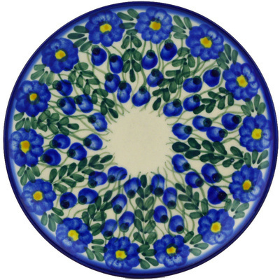 Polish Pottery Plate 7&quot; Blue Velvet Gardens