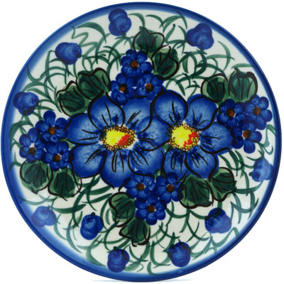 Polish Pottery Plate 7&quot; Blue Violet UNIKAT