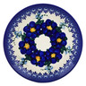 Polish Pottery Plate 7&quot; Blue Wildflower UNIKAT
