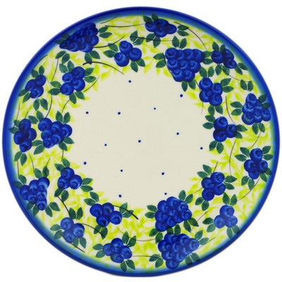Polish Pottery Plate 7&quot; Blueberries Season UNIKAT