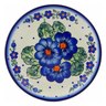 Polish Pottery Plate 7&quot; Bold Blue Pansy