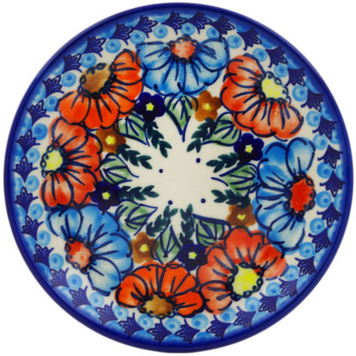Polish Pottery Plate 7&quot; Bold Poppies
