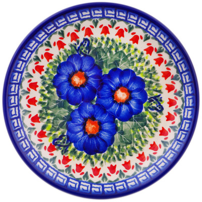 Polish Pottery Plate 7&quot; Brilliant Butterfly Popp UNIKAT
