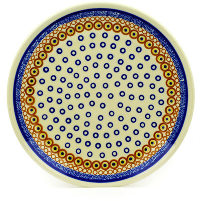 Polish Pottery Plate 7&quot; Brown Bubbles