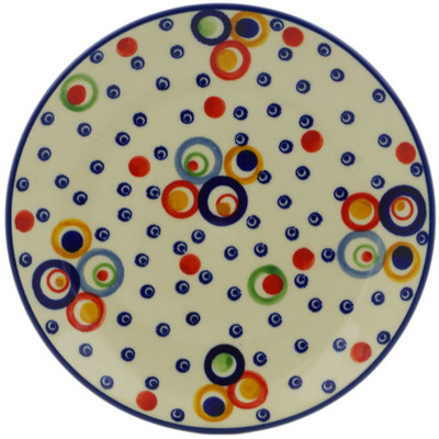 Polish Pottery Plate 7&quot; Bubble Machine UNIKAT