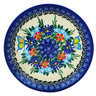 Polish Pottery Plate 7&quot; Butterfly Flower Bed UNIKAT