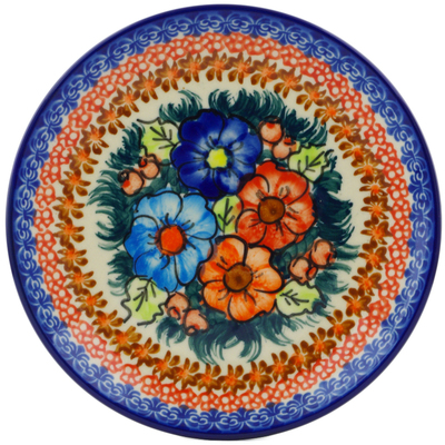 Polish Pottery Plate 7&quot; Butterfly Splendor UNIKAT
