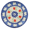 Polish Pottery Plate 7&quot; Butterfly Tulips