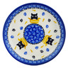 Polish Pottery Plate 7&quot; Cat In A Box