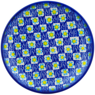 Polish Pottery Plate 7&quot; Checkered Meadow