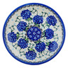 Polish Pottery Plate 7&quot; Cobalt Hydrangea UNIKAT