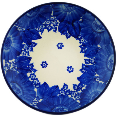 Polish Pottery Plate 7&quot; Cobalt Poppies UNIKAT