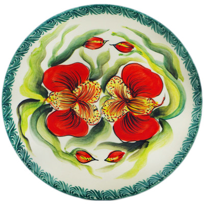 Polish Pottery Plate 7&quot; Crimson Harmony UNIKAT