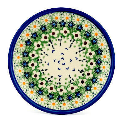 Polish Pottery Plate 7&quot; Daisies In Summer UNIKAT