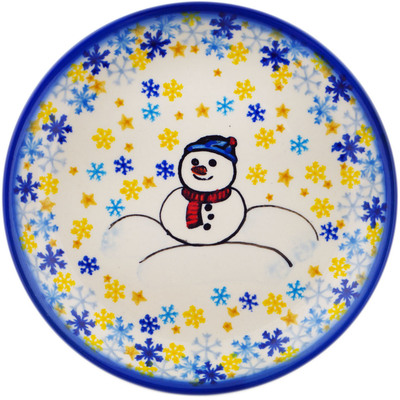 Polish Pottery Plate 7&quot; Delightful Snowfall