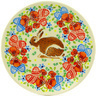 Polish Pottery Plate 7&quot; Easter Bunnies UNIKAT