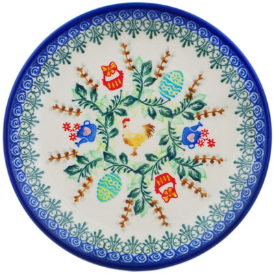 Polish Pottery Plate 7&quot; Egg Finding UNIKAT