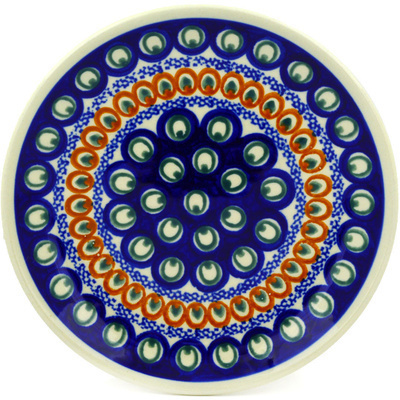 Polish Pottery Plate 7&quot; Eyes Of The Peacock