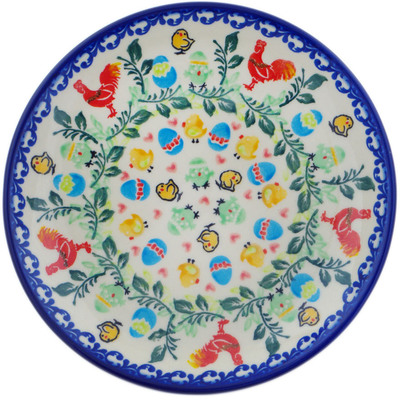 Polish Pottery Plate 7&quot; Feathered Friends UNIKAT