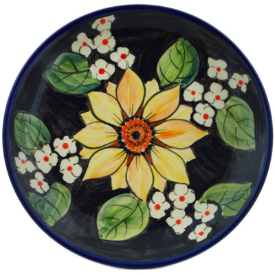 Polish Pottery Plate 7&quot; Finest Sunflower UNIKAT