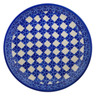 Polish Pottery Plate 7&quot; Floral Checkerboard