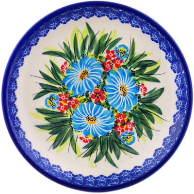 Polish Pottery Plate 7&quot; Floral Embrace UNIKAT