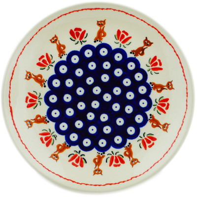 Polish Pottery Plate 7&quot; Floral Fox