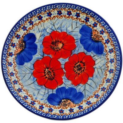 Polish Pottery Plate 7&quot; Floral Gem UNIKAT