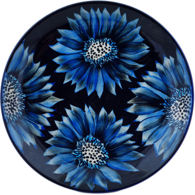 Polish Pottery Plate 7&quot; Floral Shadows