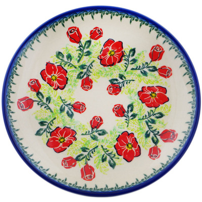Polish Pottery Plate 7&quot; Flower-bud Wreath UNIKAT