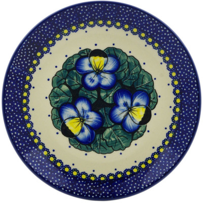 Polish Pottery Plate 7&quot; Flower In The Grass UNIKAT