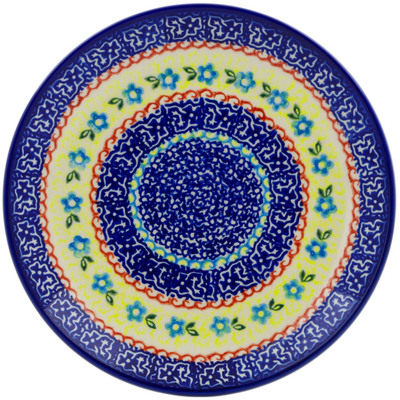 Polish Pottery Plate 7&quot; Flower Sea