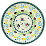 Polish Pottery Plate 7&quot; Flowers And Ladybugs