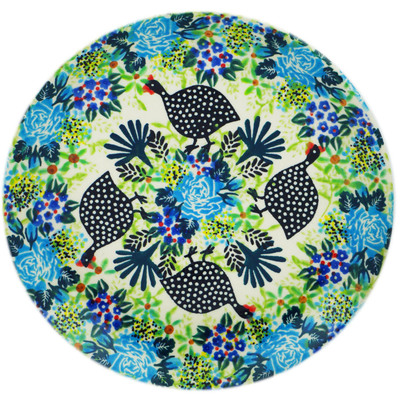 Polish Pottery Plate 7&quot; Fowl In The  Blue Florals UNIKAT