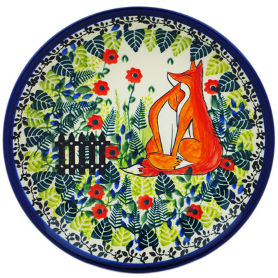 Polish Pottery Plate 7&quot; Fox Love UNIKAT