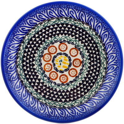 Polish Pottery Plate 7&quot; Geometric Citrus UNIKAT