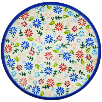 Polish Pottery Plate 7&quot; Gerbera Garden