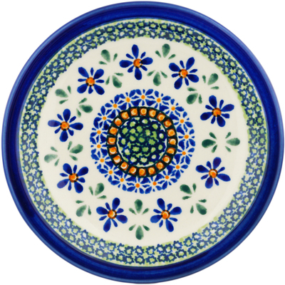 Polish Pottery Plate 7&quot; Gingham Flowers